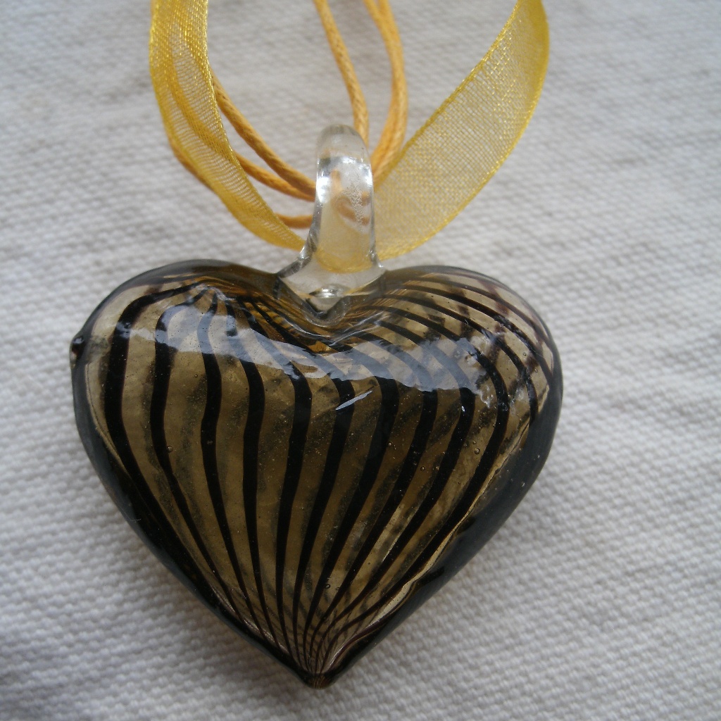 Murano Glass Heart Pendant Necklace